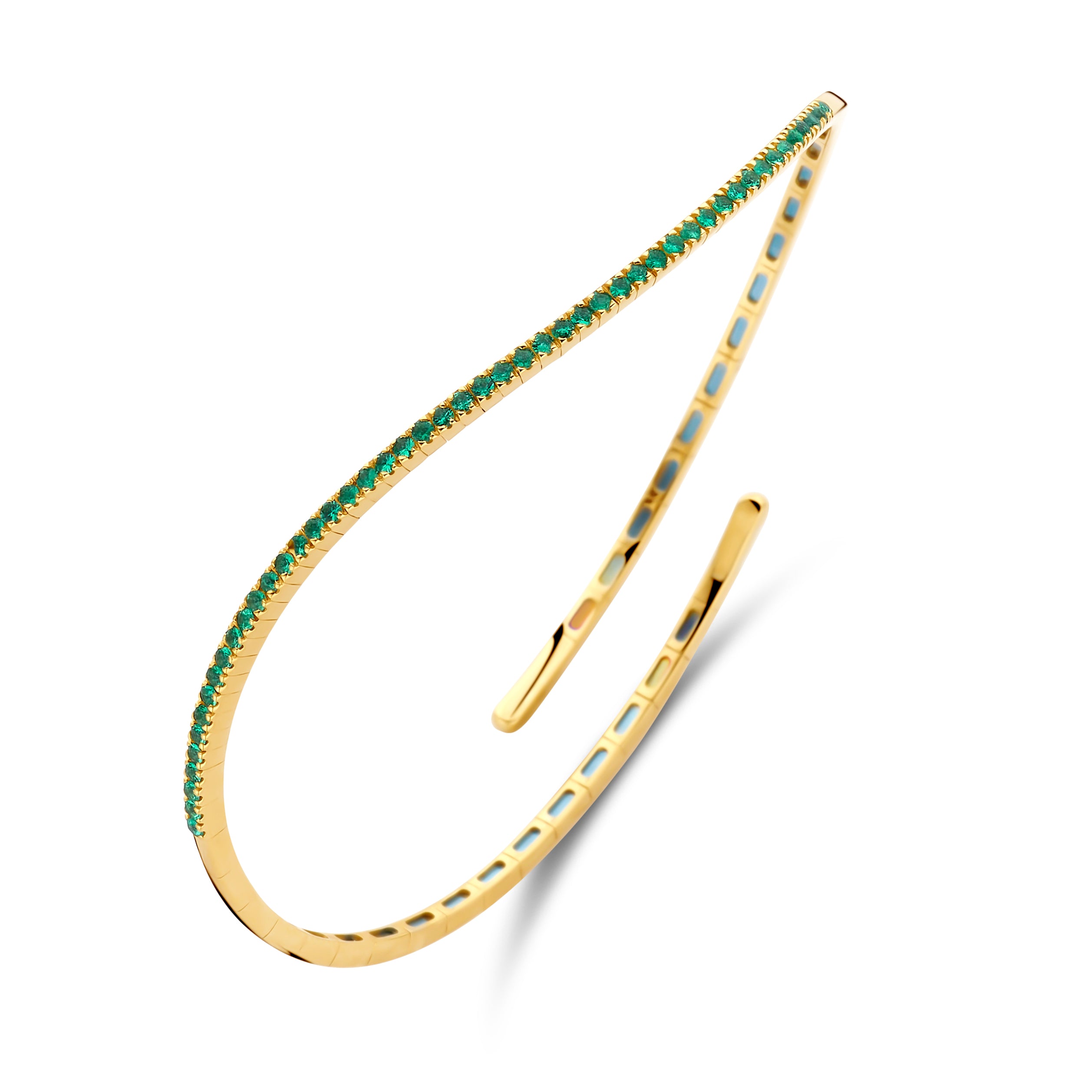 Wave Emerald Bangle