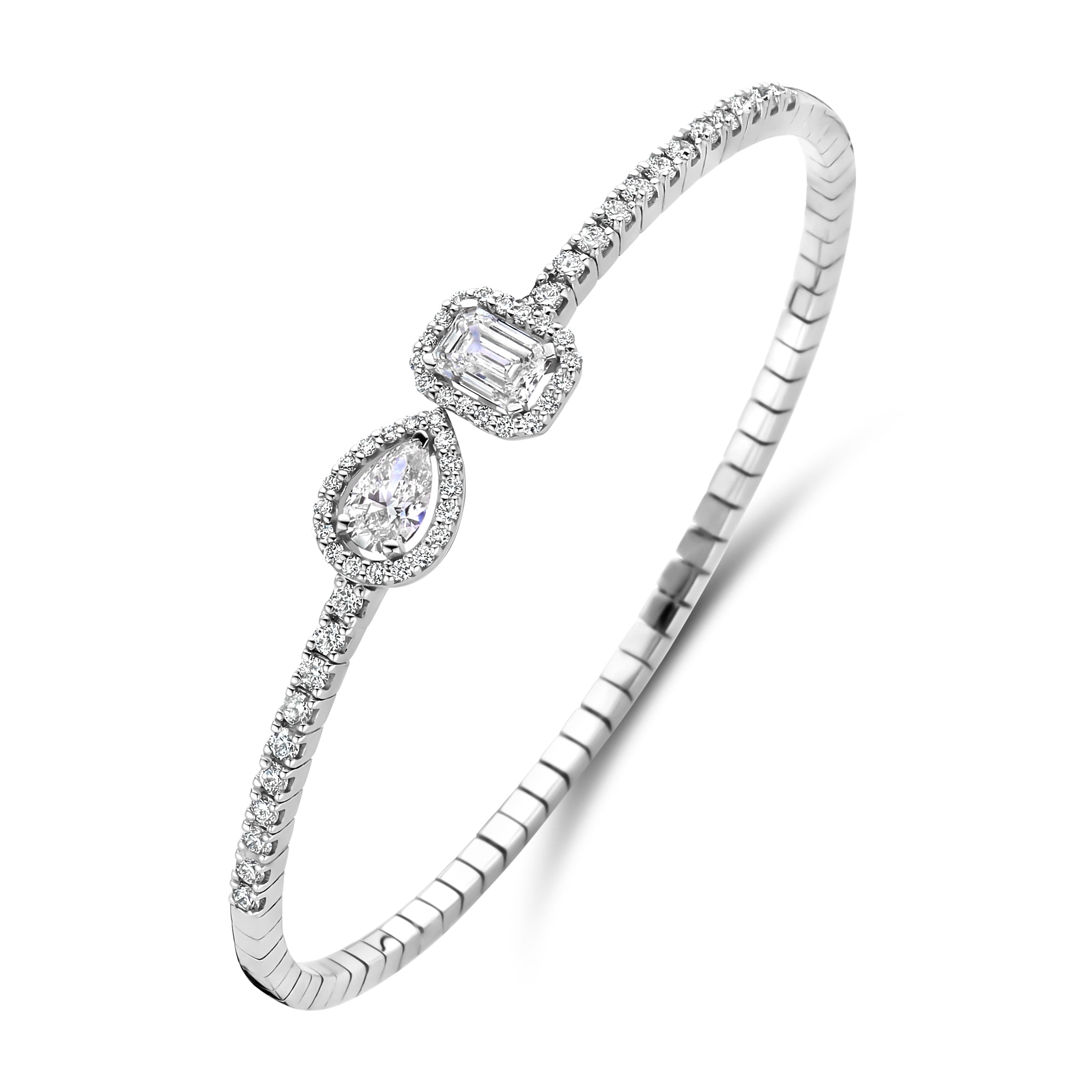 Pear and Emerald Bangle