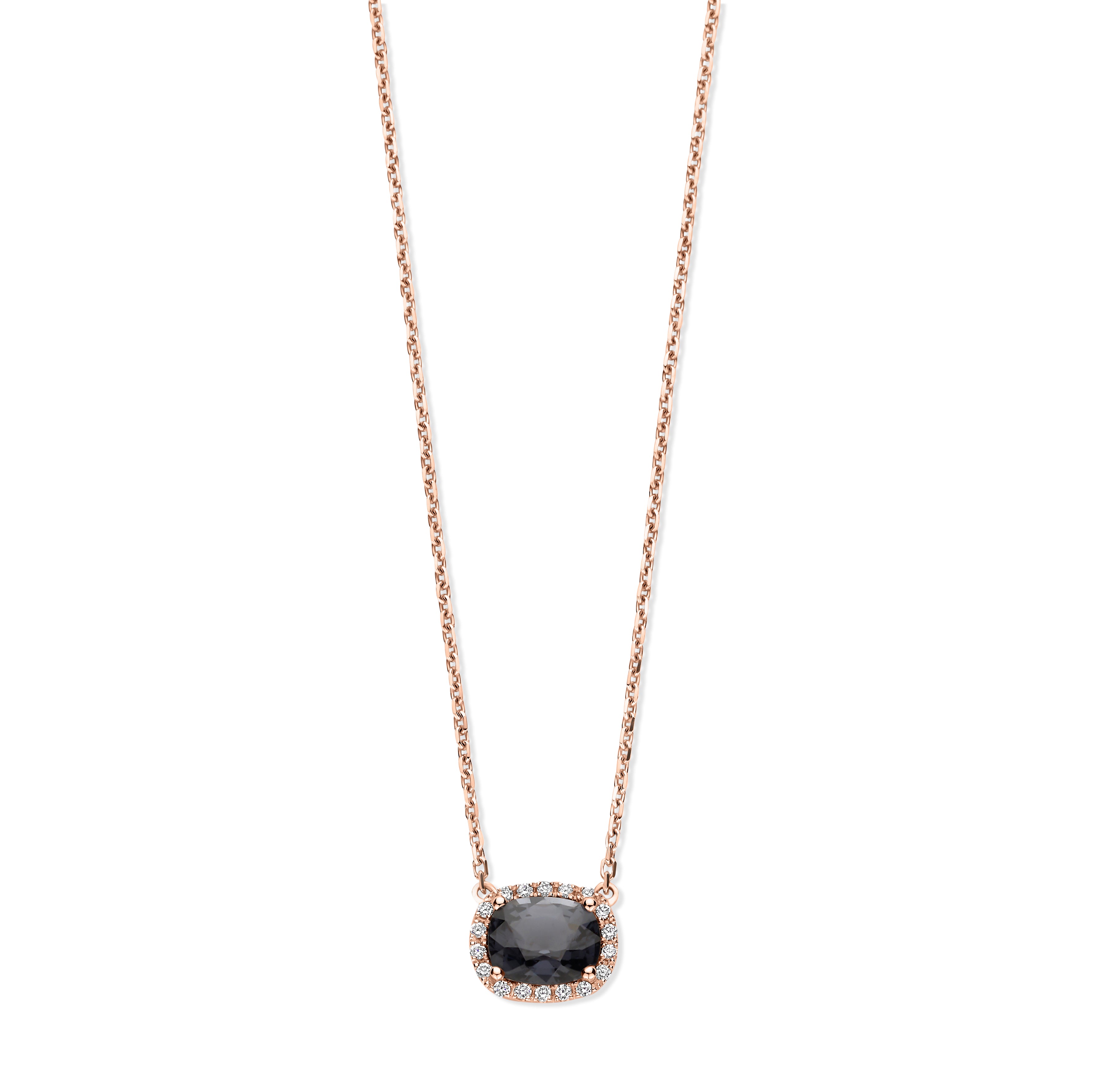 Black Spinel Halo Pendant