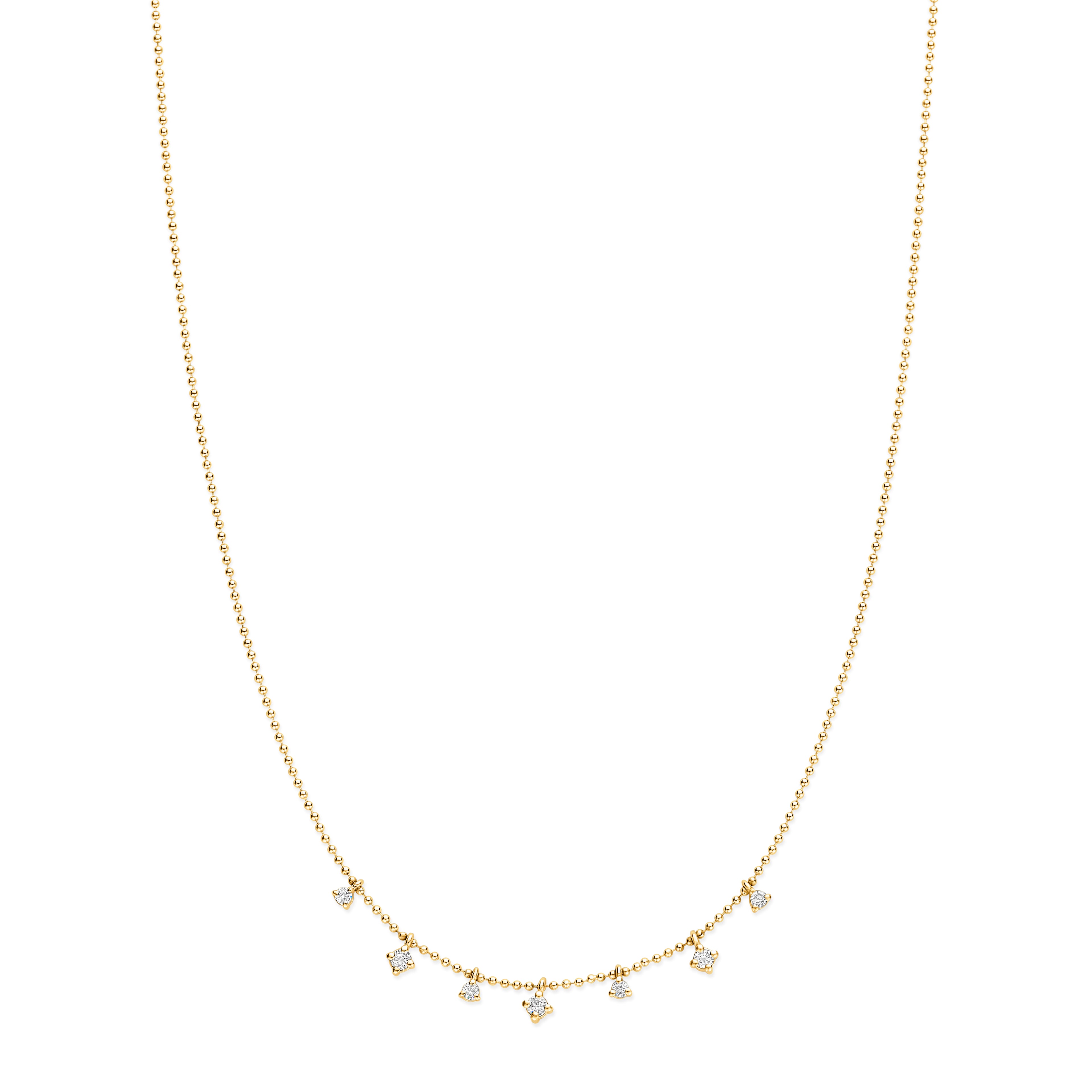 Beaded Chain Geometric Diamond Pendant