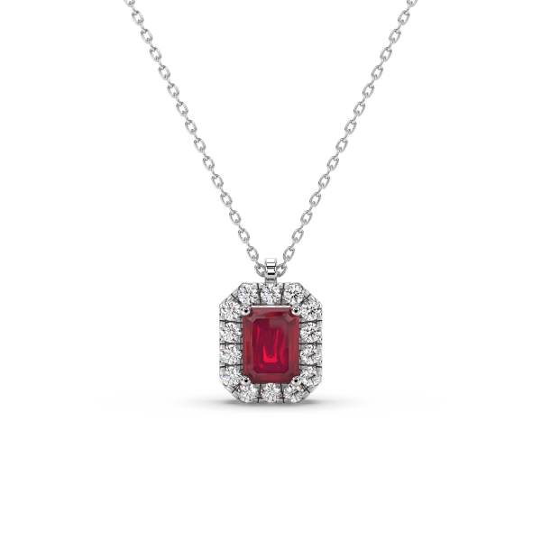 Ruby Edge Halo Pendant