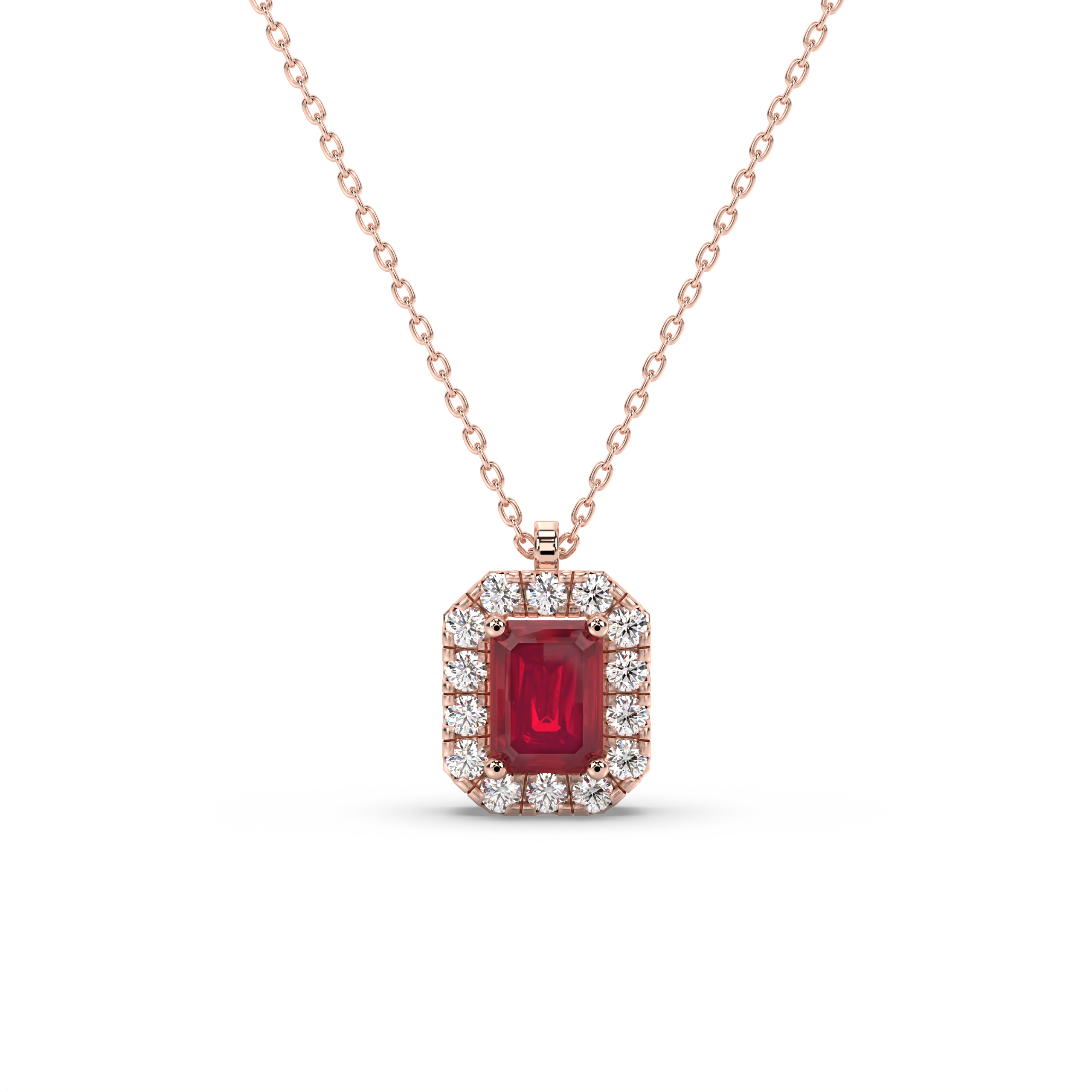 Ruby Edge Halo Pendant
