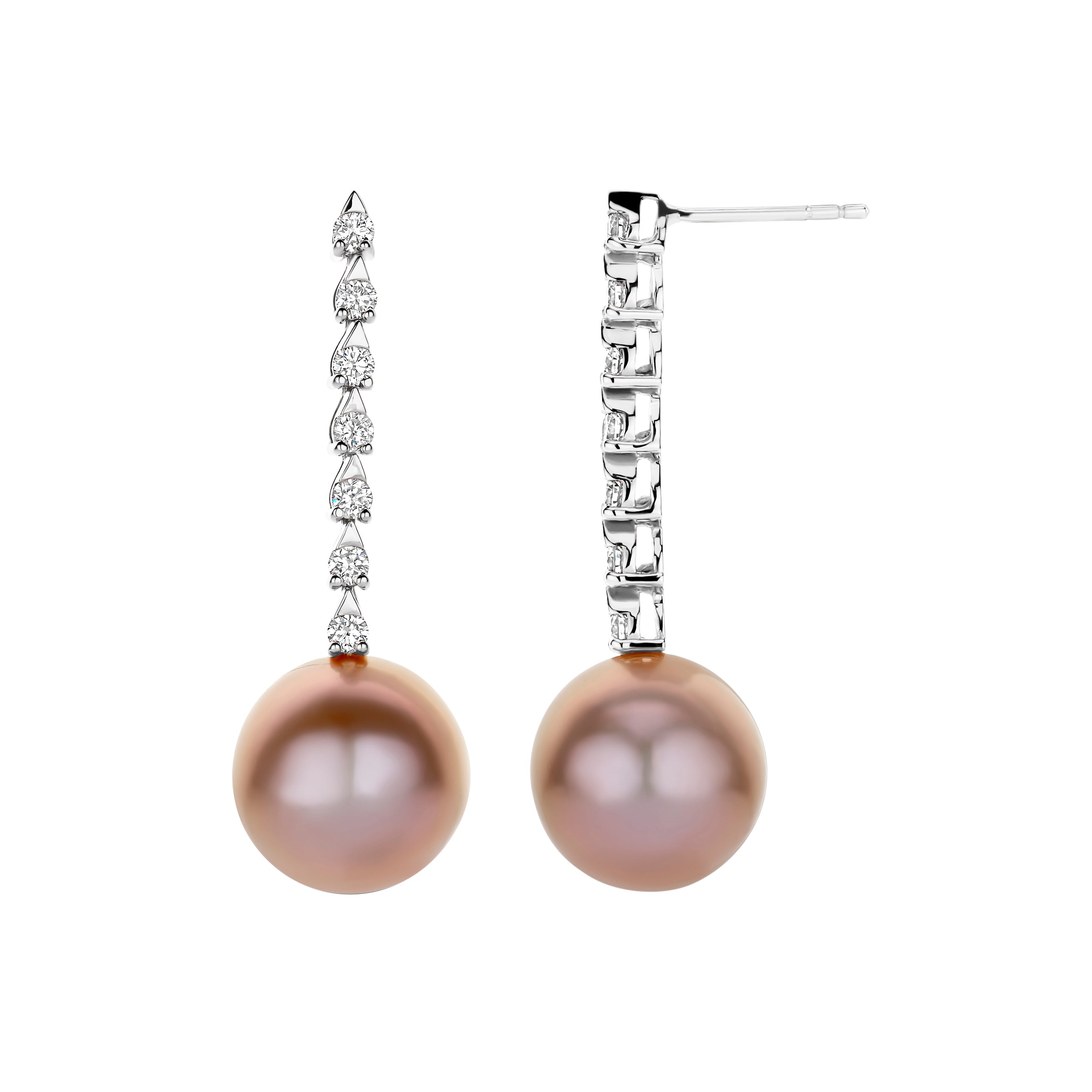 Teardrop Pink Pearl Earrings
