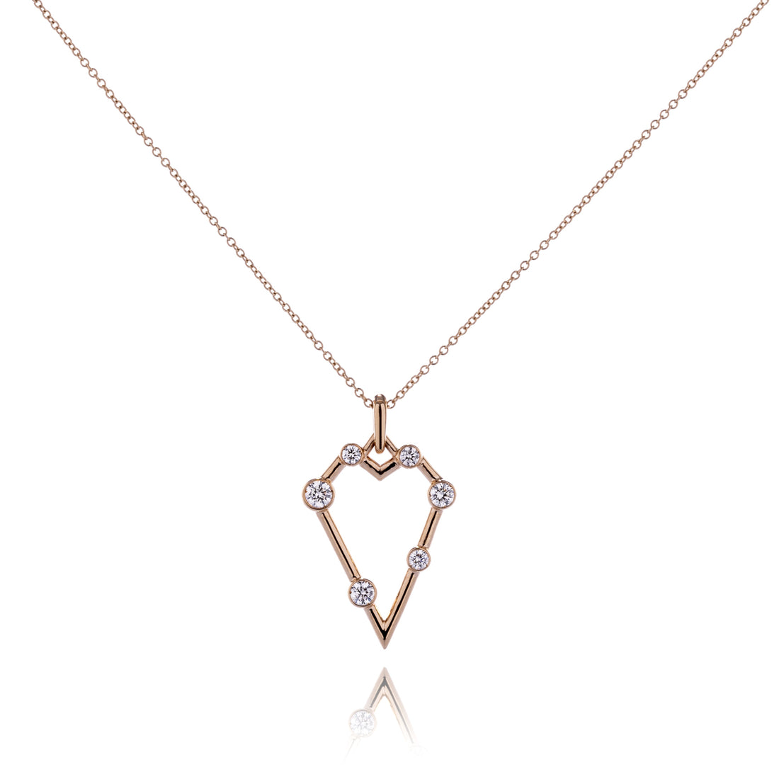 Second Size Geometric Heart Diamond Pendant