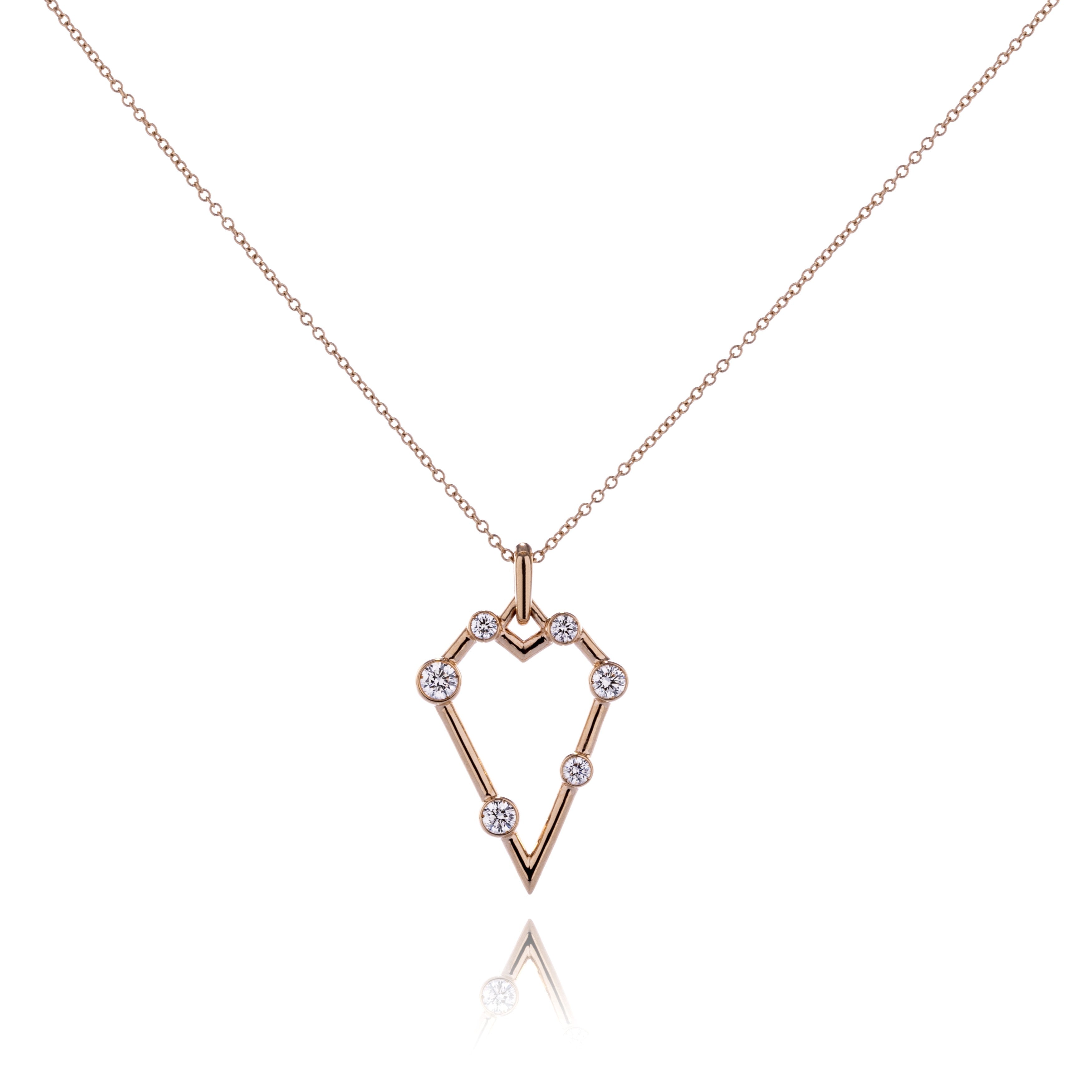 Second Size Geometric Heart Diamond Pendant