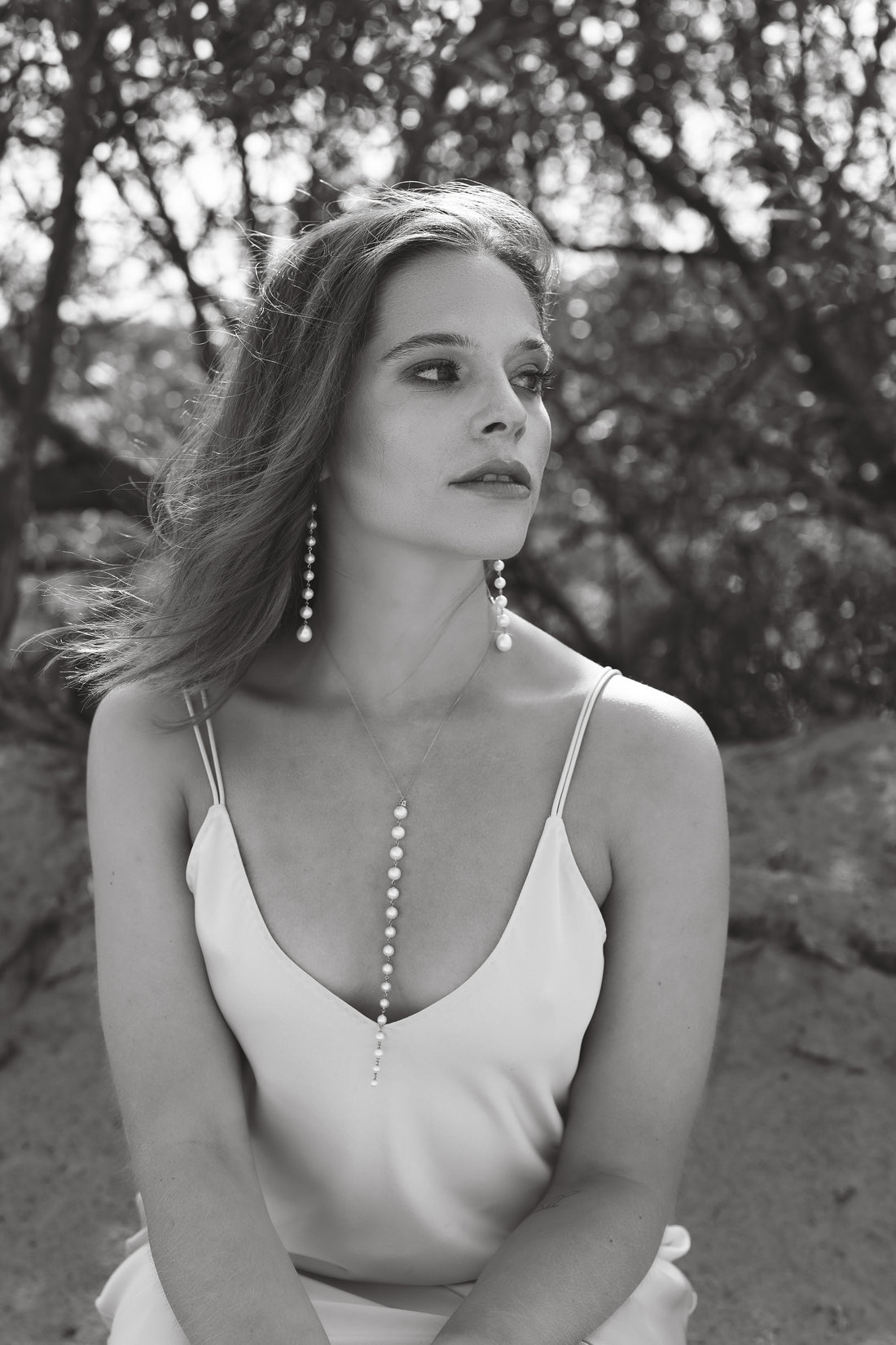 Long Pearl Drop Pendant