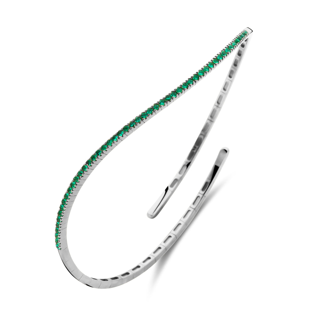 Wave Emerald Bangle