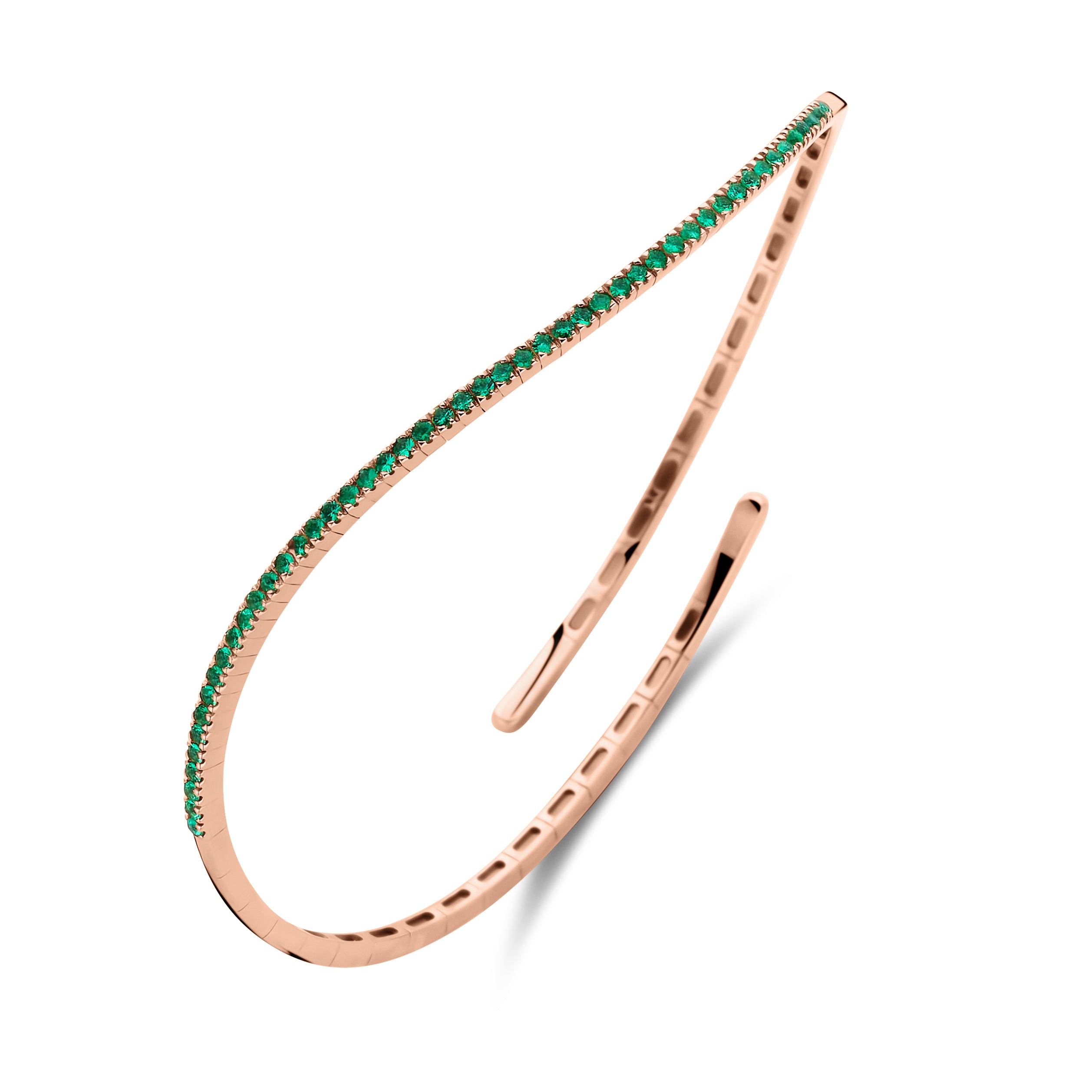 Wave Emerald Bangle