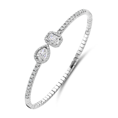 Pear and Emerald Bangle