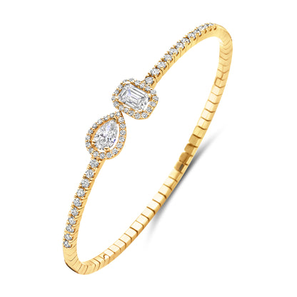 Pear and Emerald Bangle
