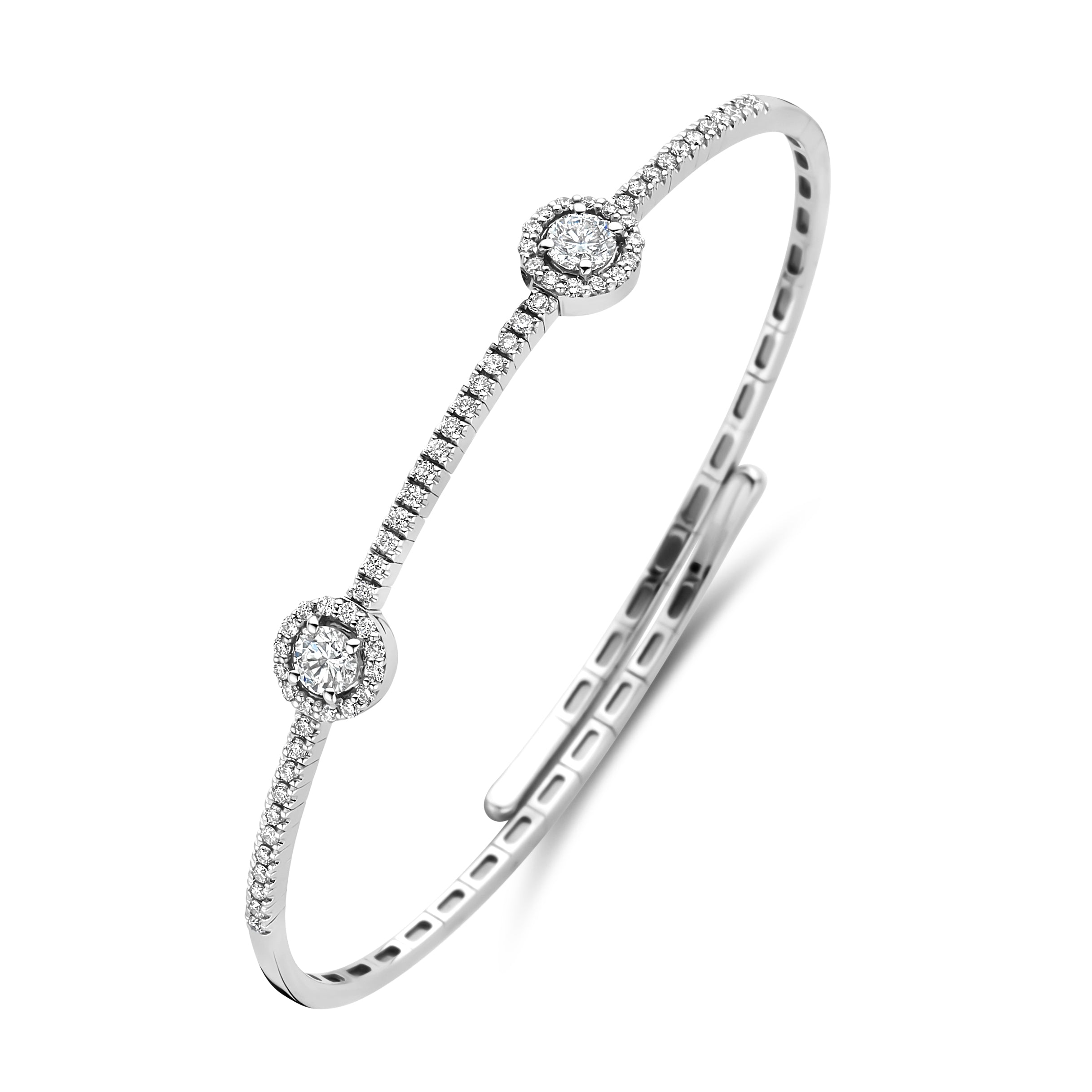 Dual Halo Lab Diamond Bangle