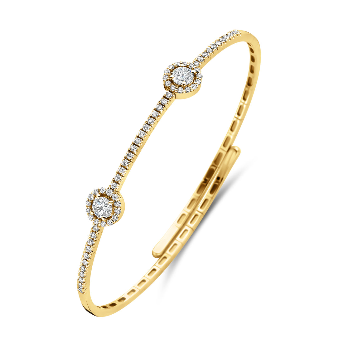 Dual Halo Diamond Bangle