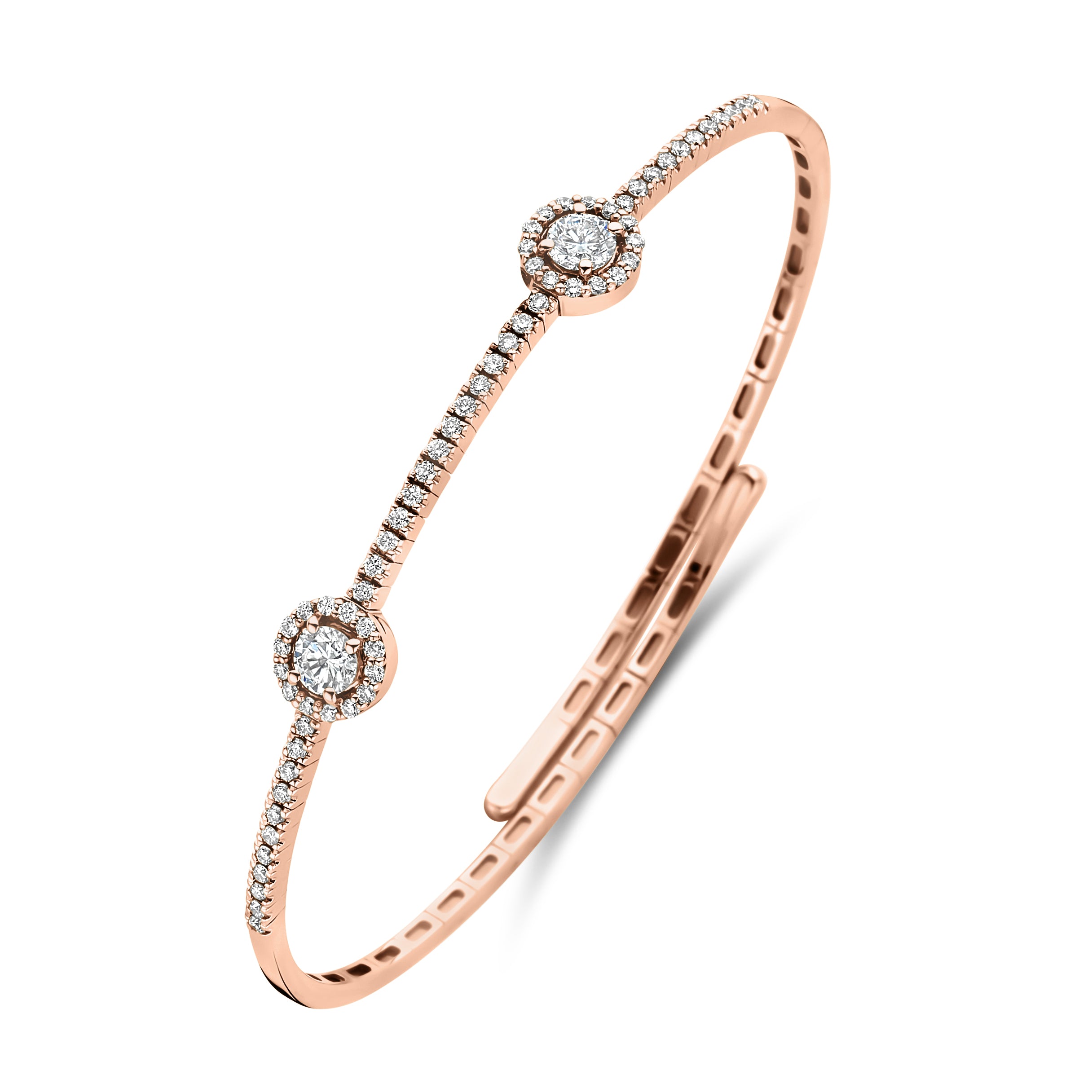 Dual Halo Lab Diamond Bangle