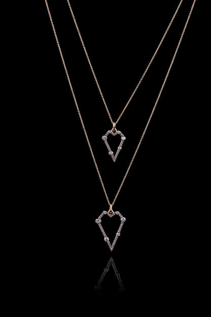 Fourth Size Geometric Heart Pavé Pendant