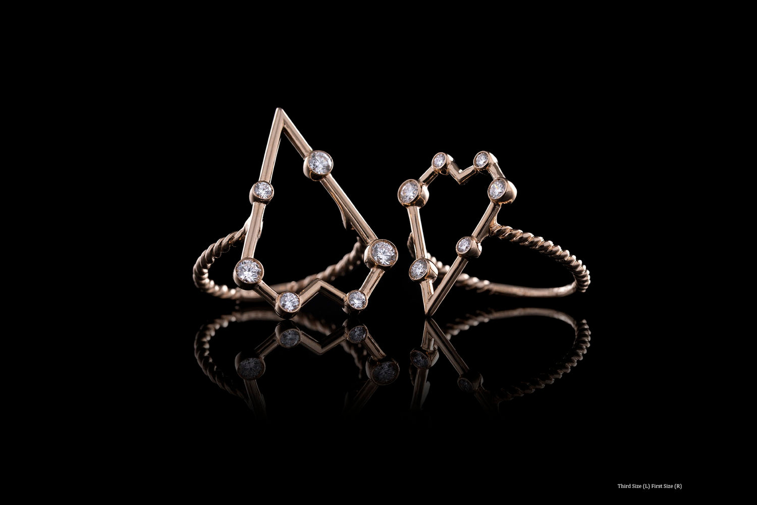 First Size Geometric Heart Ring