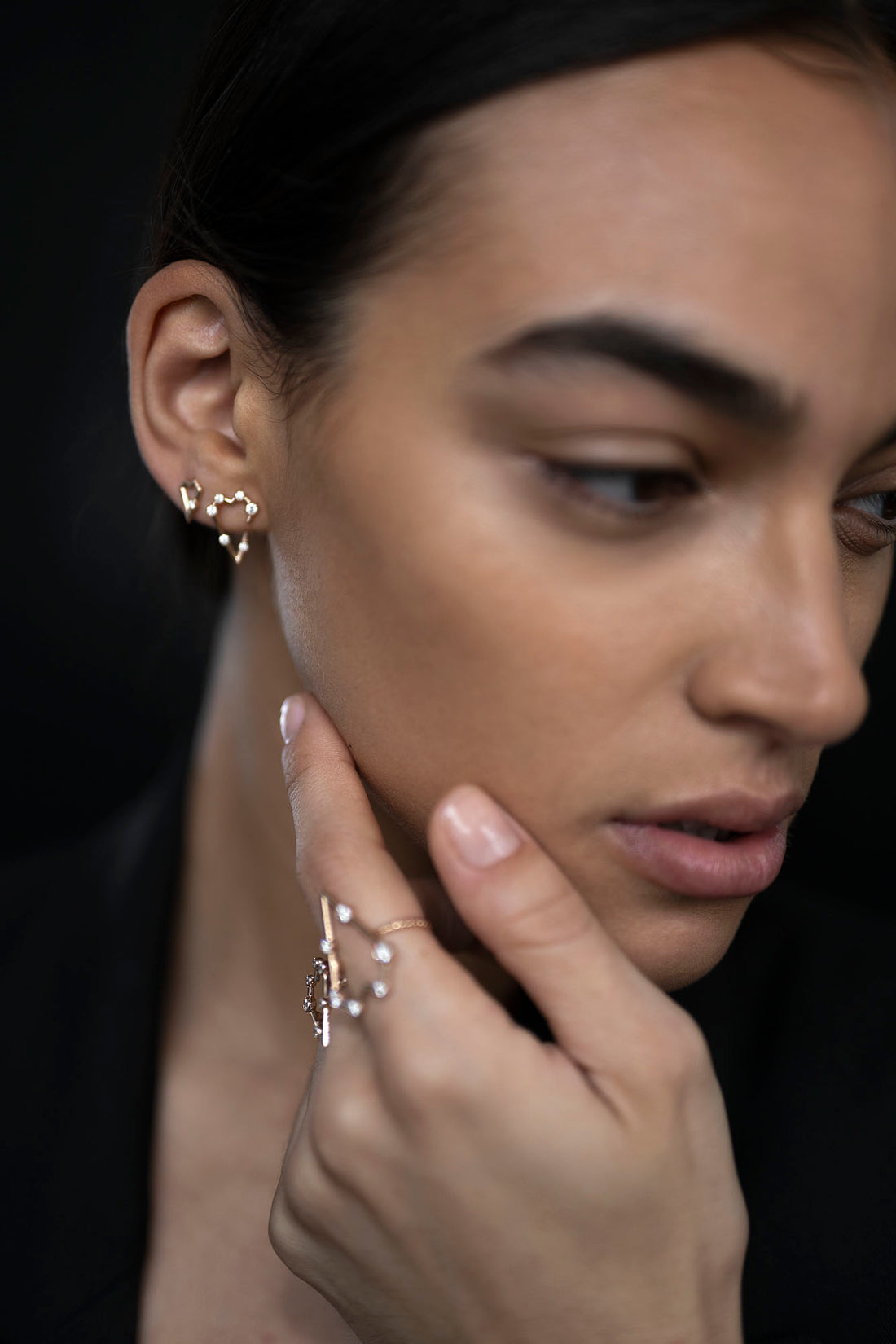 First Size Geometric Heart Earrings