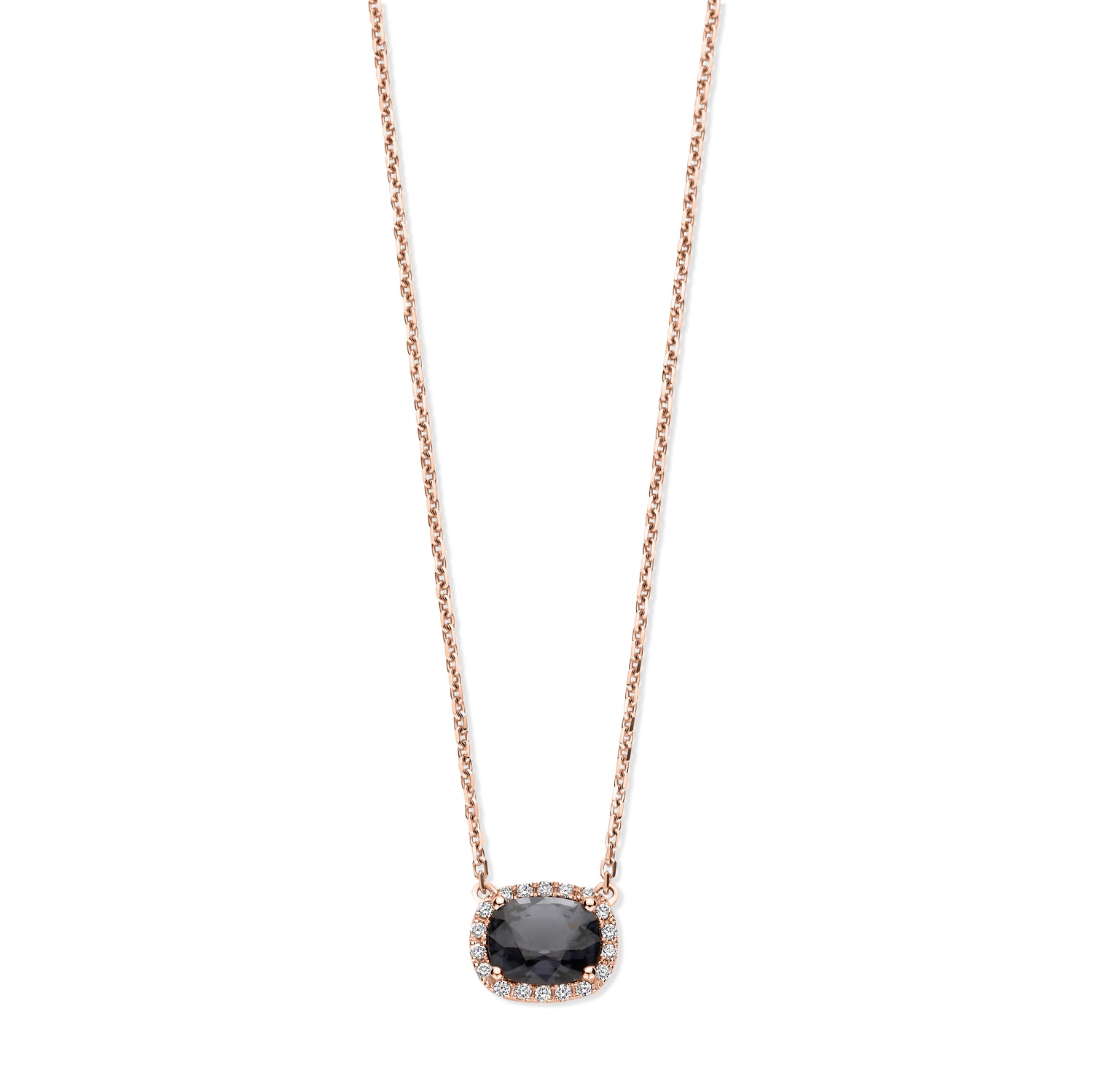 Black Spinel Halo Pendant