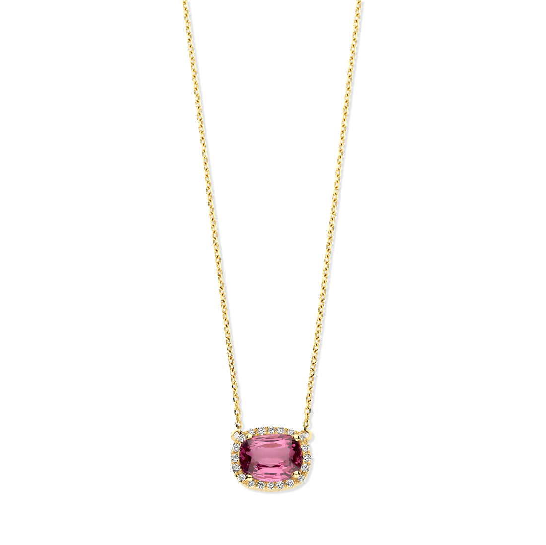 Pink Spinel Halo Pendant