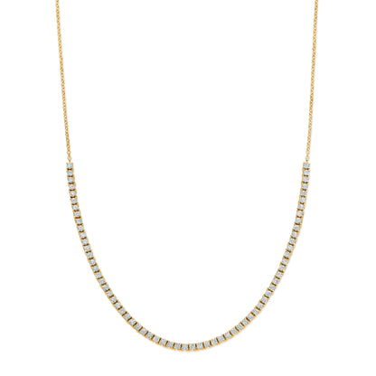 Diamond Tennis Curve Necklace