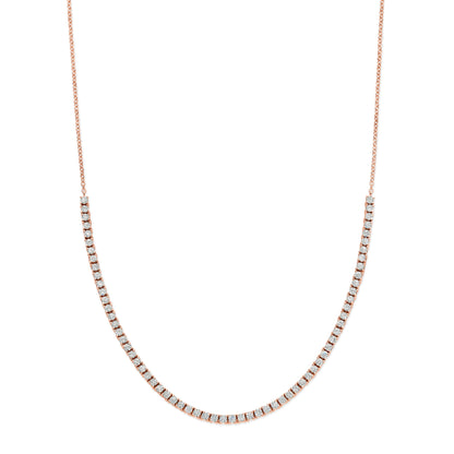 Diamond Tennis Curve Necklace