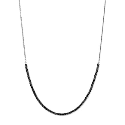 Black Diamond Tennis Curve Necklace