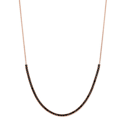 Black Diamond Tennis Curve Necklace