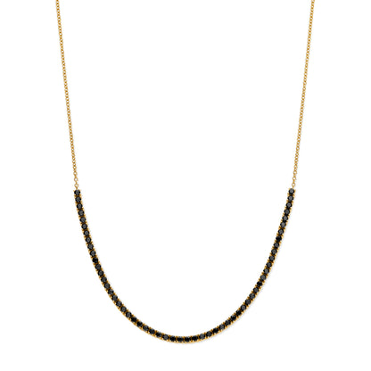 Black Diamond Tennis Curve Necklace