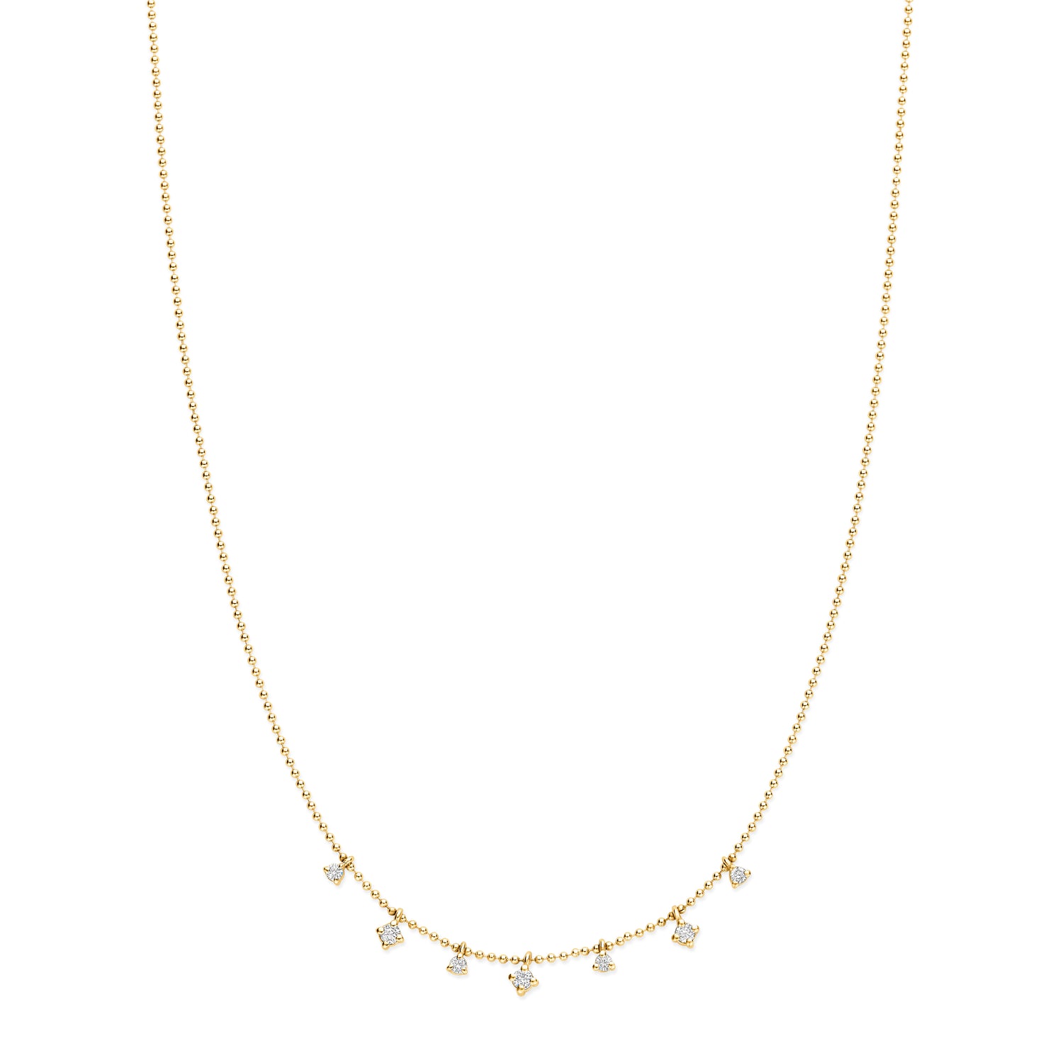 Beaded Chain Geometric Diamond Pendant