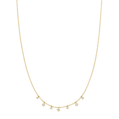 Beaded Chain Geometric Diamond Pendant