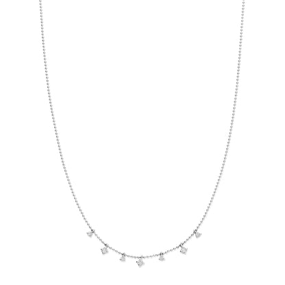 Beaded Chain Geometric Diamond Pendant