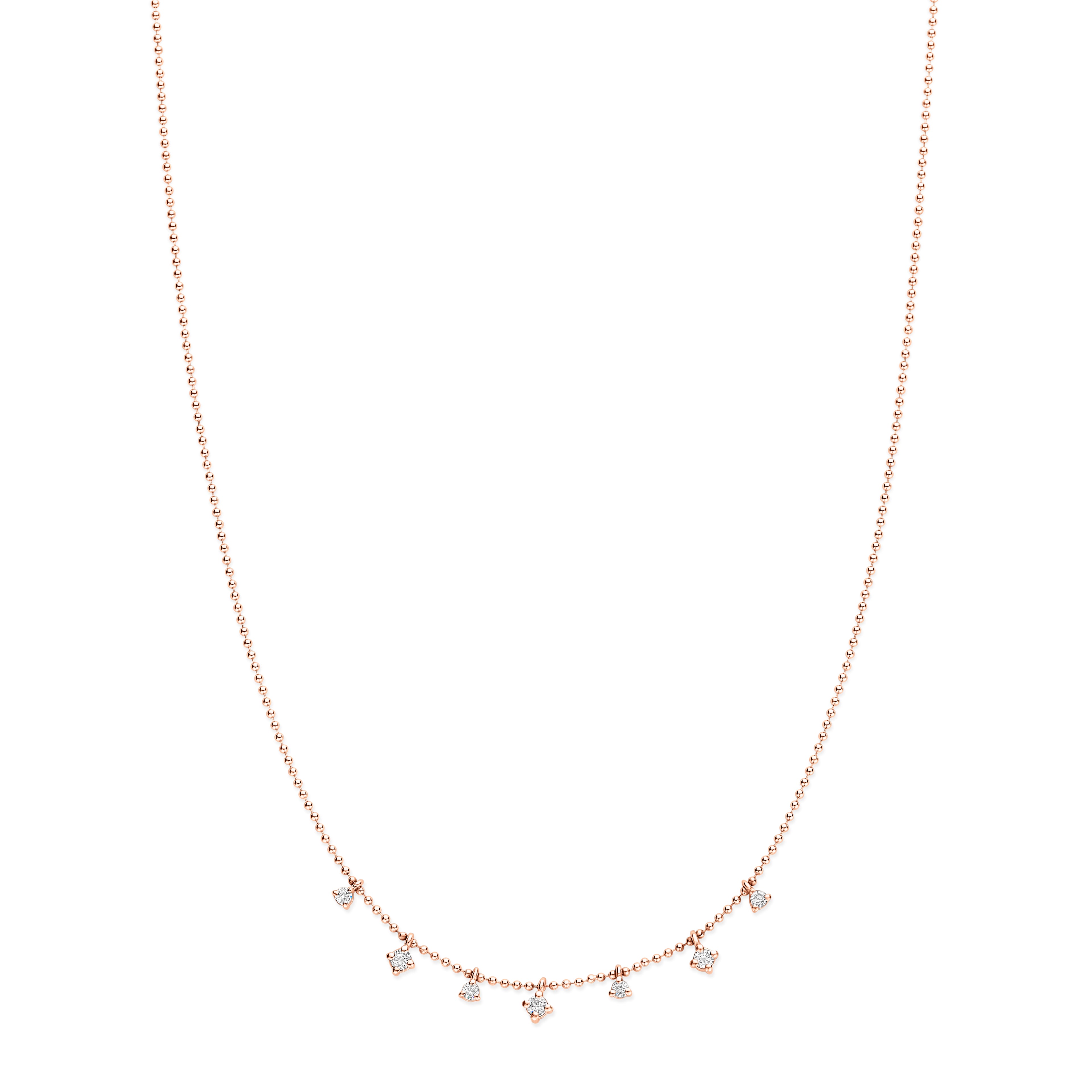 Beaded Chain Geometric Diamond Pendant