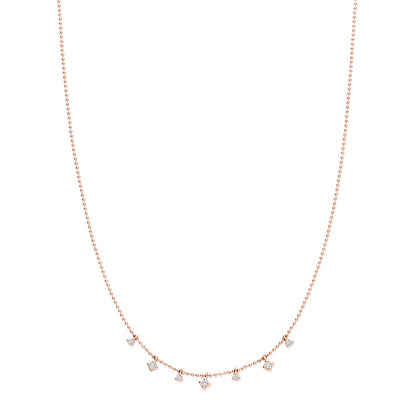 Beaded Chain Geometric Diamond Pendant