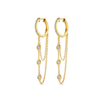 Diamond Double Chain Earrings