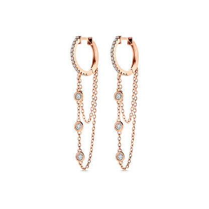 Diamond Double Chain Earrings