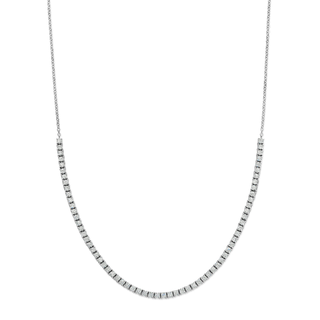 Diamond Tennis Curve Necklace