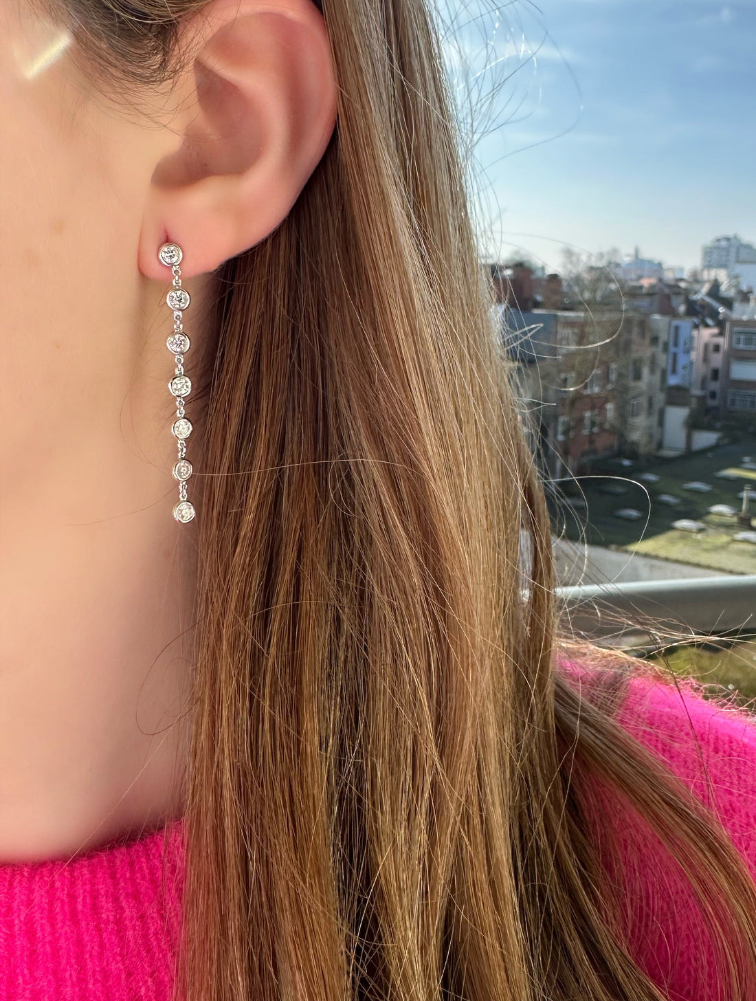 Bezel Petite Line Earrings