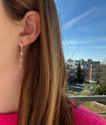 Diamond Double Chain Earrings