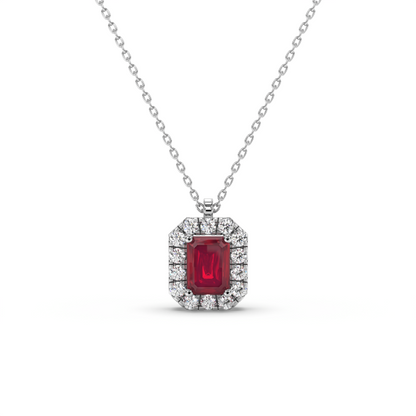 Ruby Edge Halo Pendant