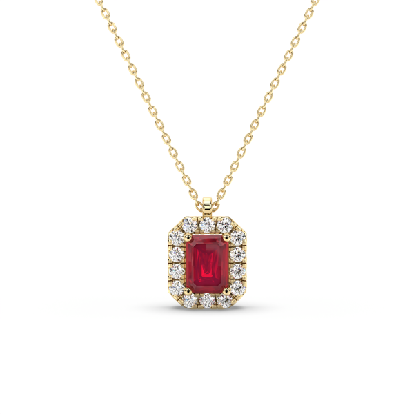 Ruby Edge Halo Pendant