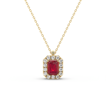 Ruby Edge Halo Pendant