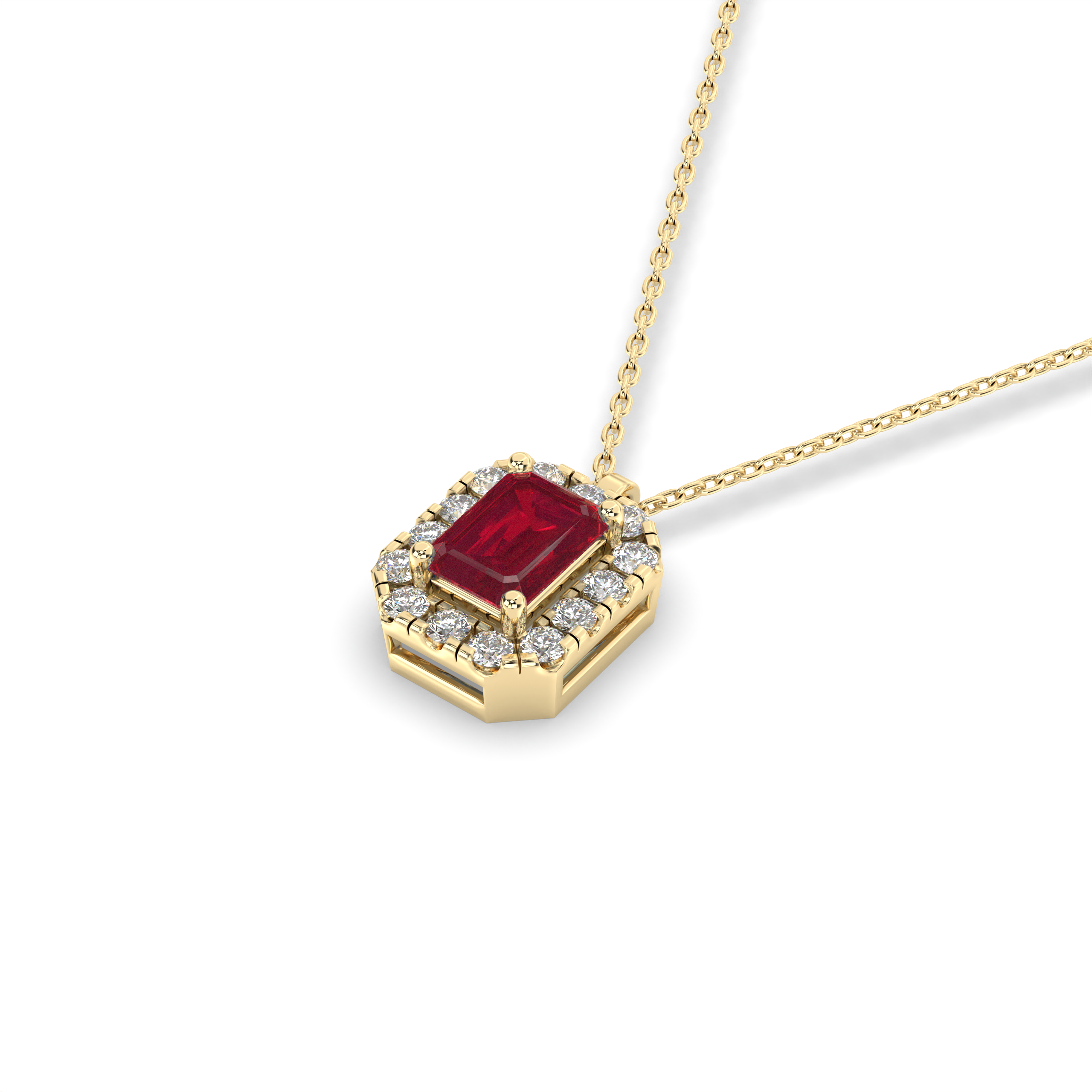 Ruby Edge Halo Pendant