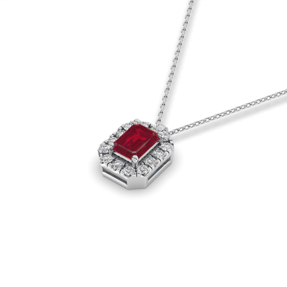 Ruby Edge Halo Pendant