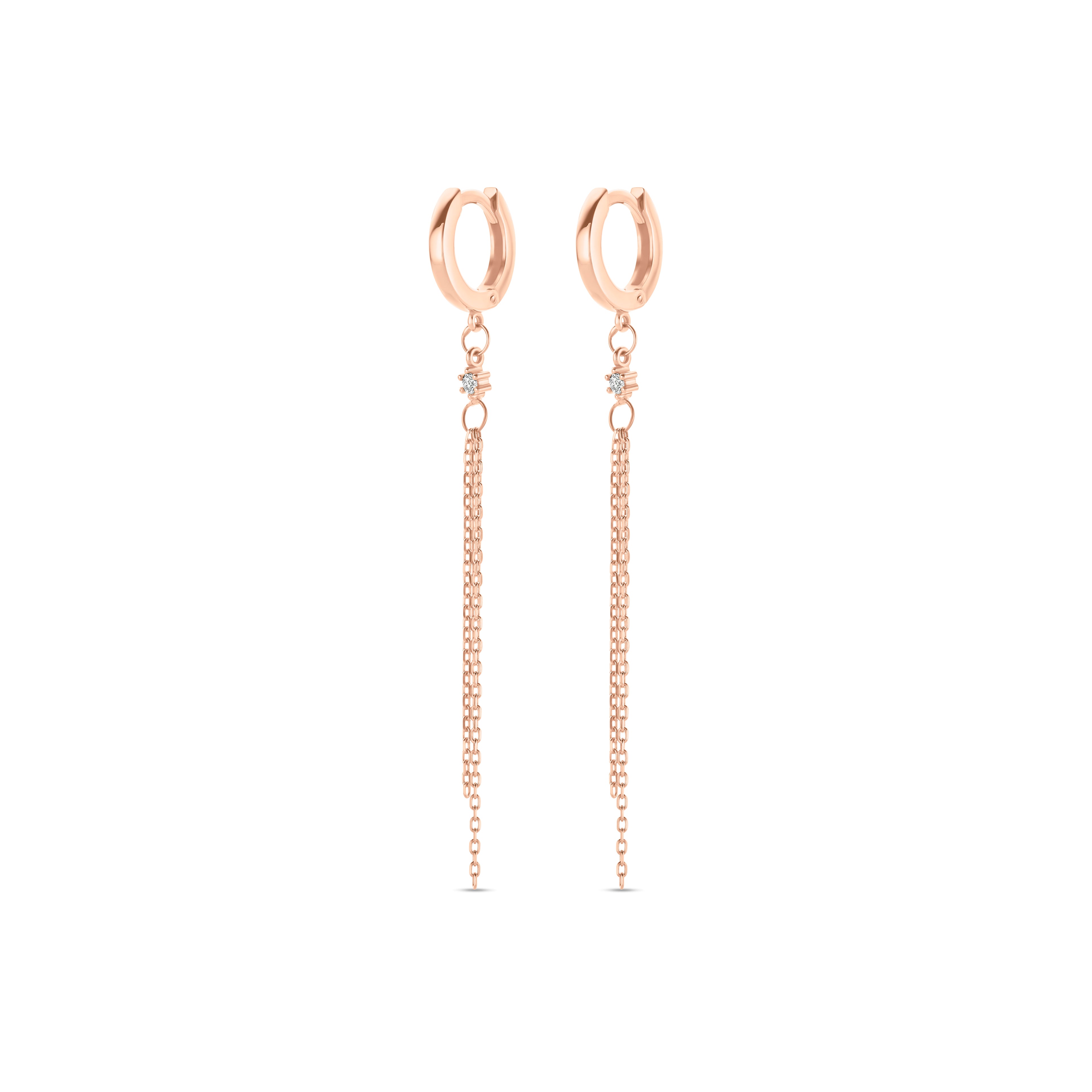 Gold Chain Strand Earrings