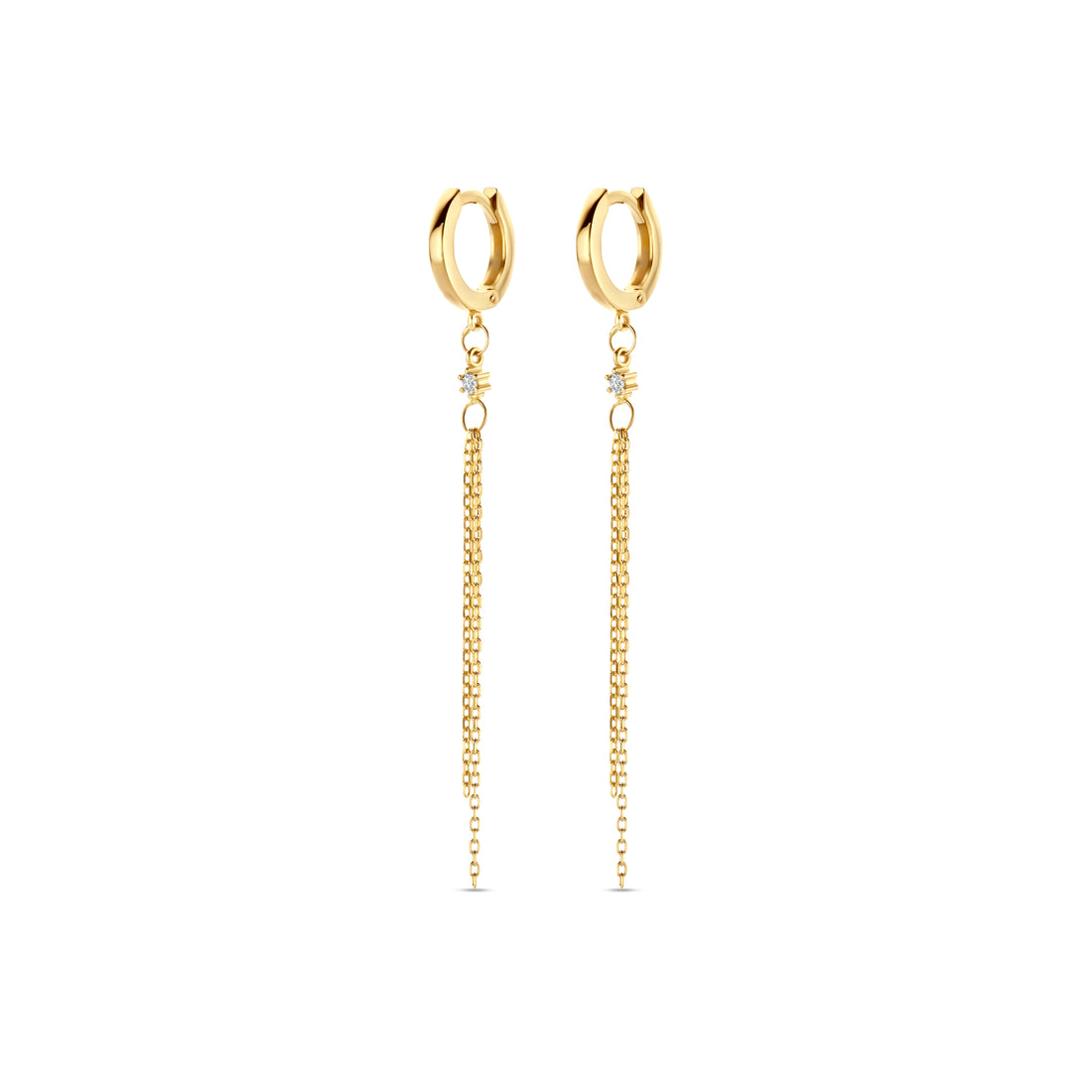 Gold Chain Strand Earrings