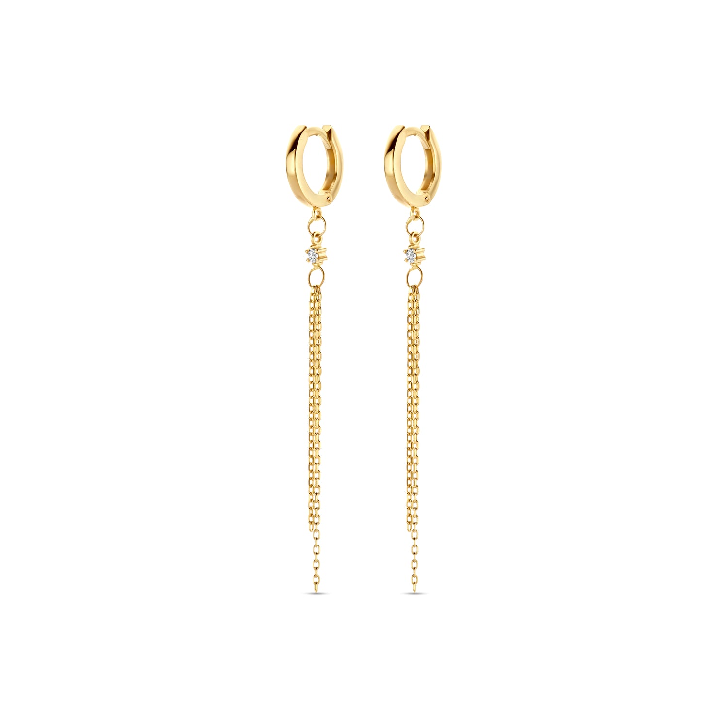 Gold Chain Strand Earrings