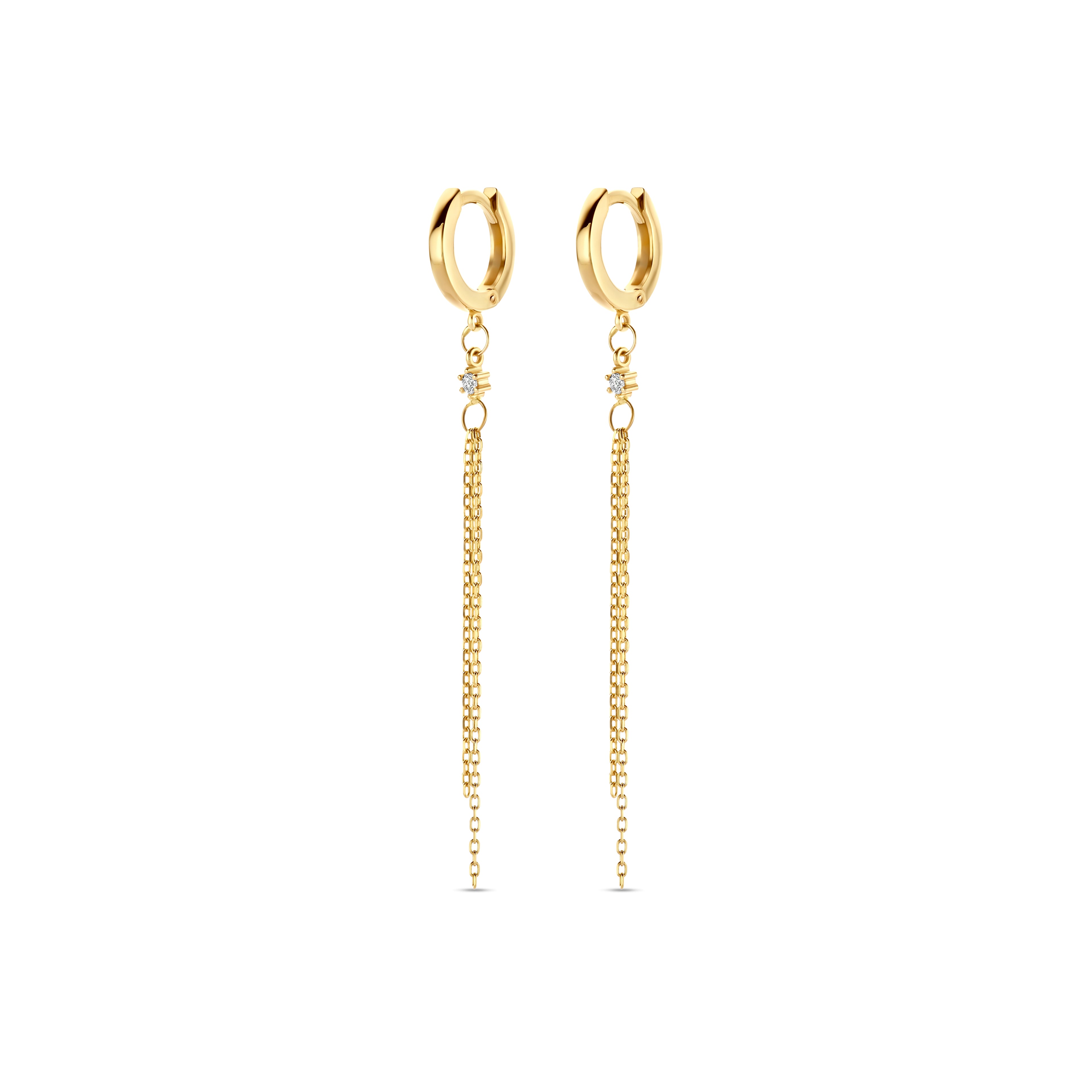 Gold Chain Strand Earrings