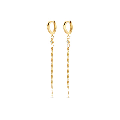 Gold Chain Strand Earrings