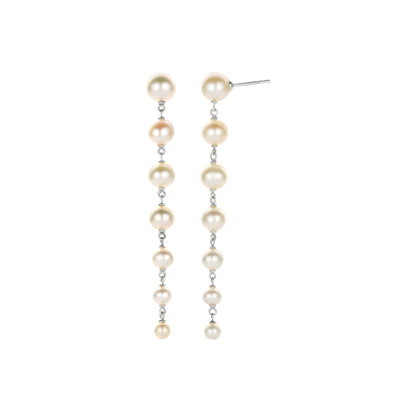 Line Pearl Drop Earrings