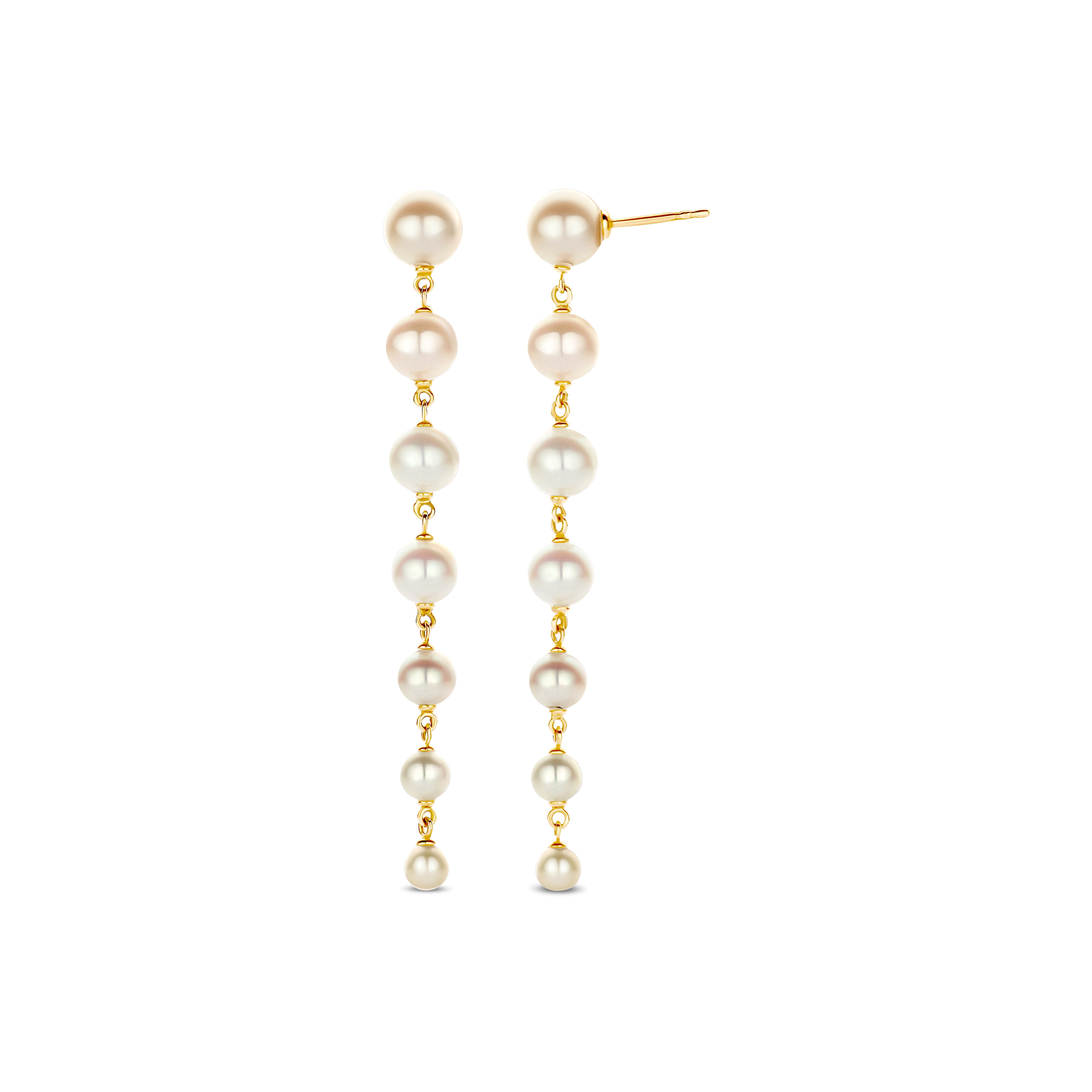 Line Pearl Drop Earrings
