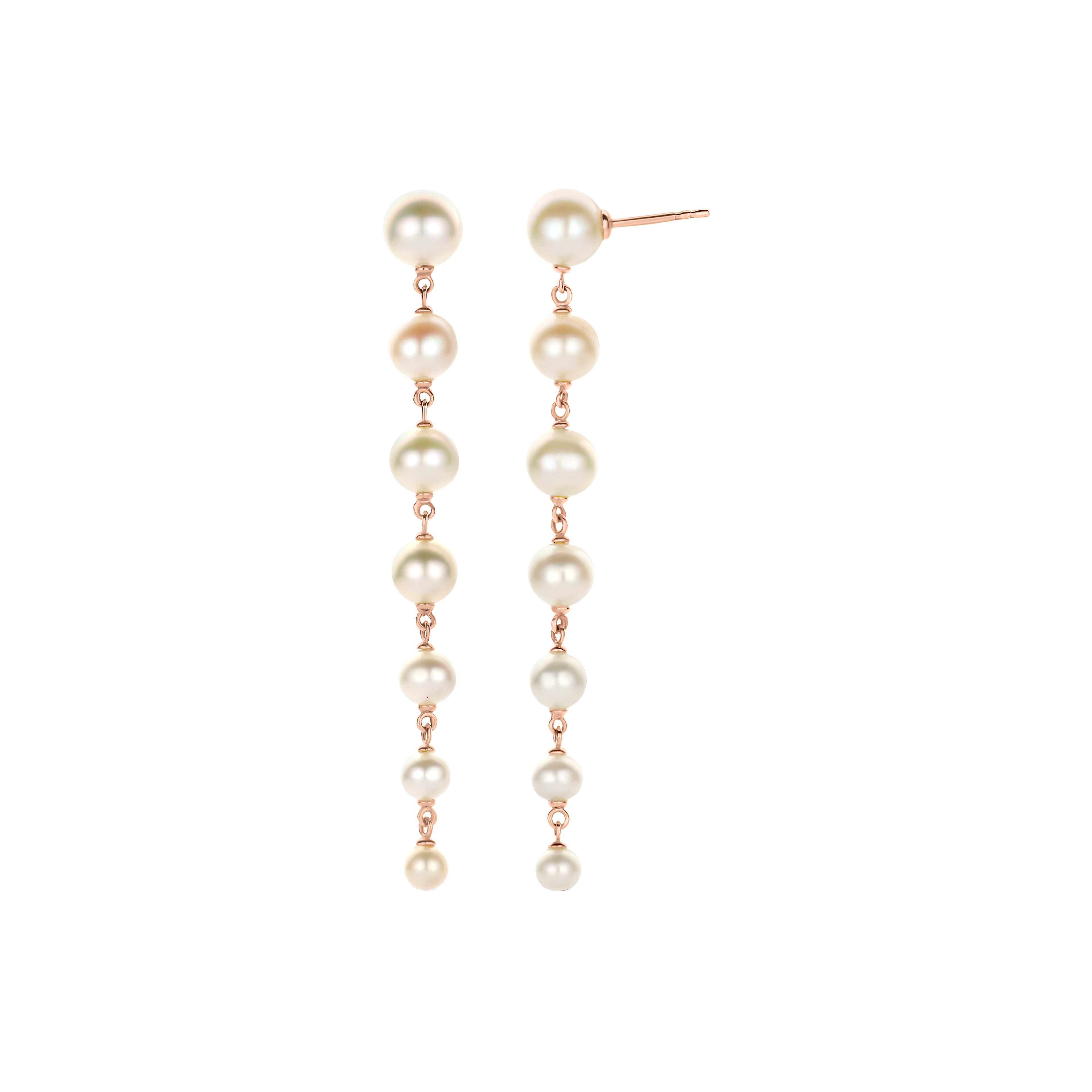 Line Pearl Drop Earrings